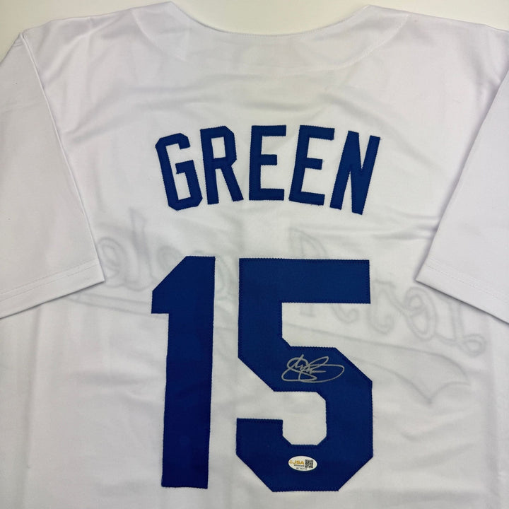 Autographed/Signed Shawn Green Los Angeles White Baseball Jersey JSA COA