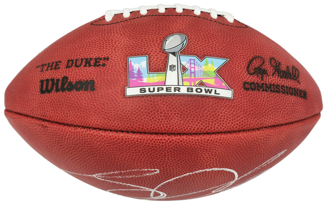 Sam Darnold Signed Seahawks Super Bowl LX Leather Football BAS Witness