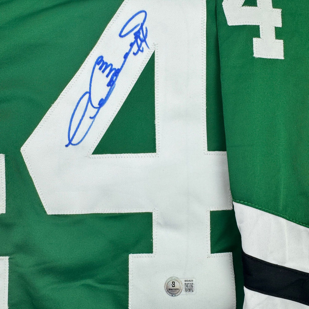 Autographed/Signed Dave Babych Hartford Green Retro Hockey Jersey BAS COA