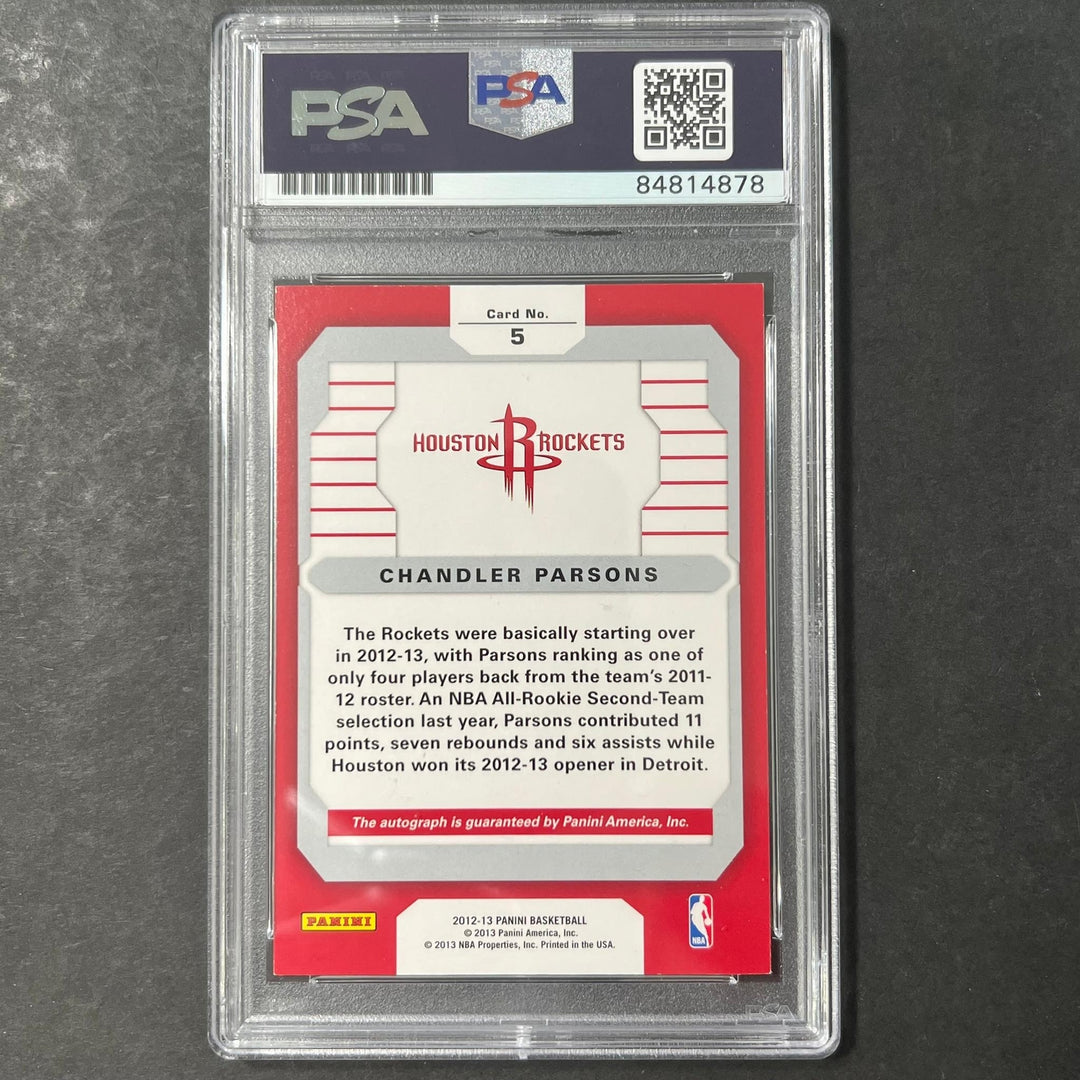 2012-13 Panini Basketball #5 Chandler Parsons Signed Card AUTO 10 PSA/DNA Slabbe