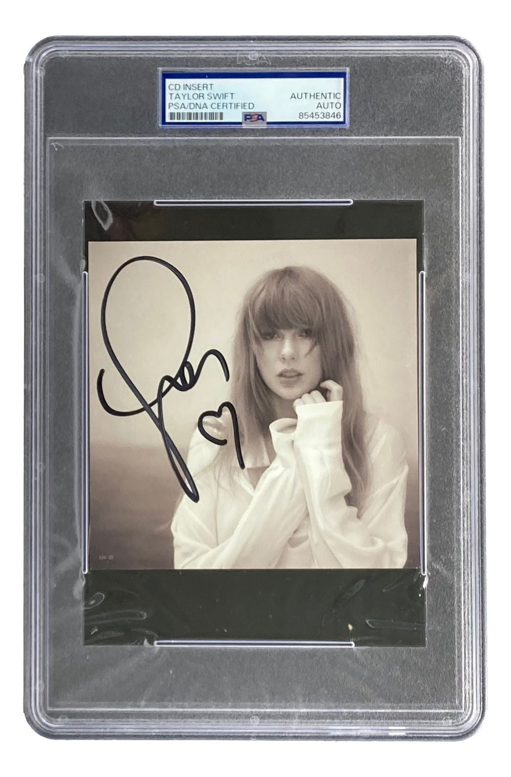 Taylor Swift Signed RARE HEART Tortured Poets Department CD Insert PSA