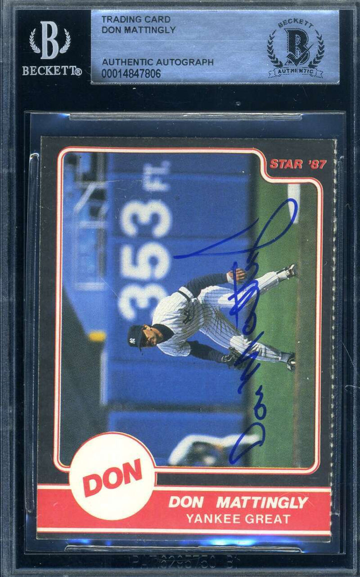 Don Mattingly Beckett BAS Signed 1987 Star Autograph