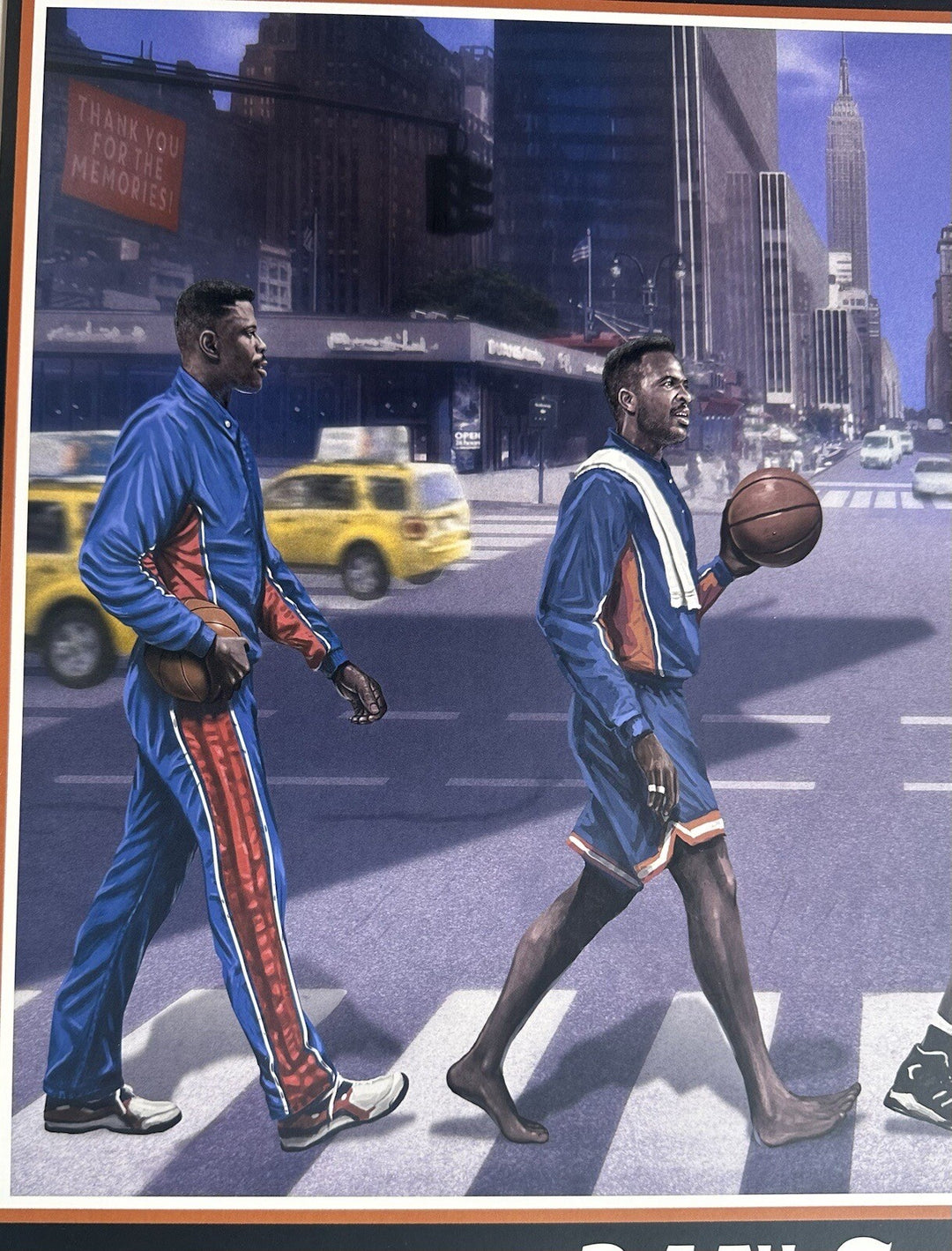 New York Knicks 34th St MSG 16x20 Framed Litho Photo Patrick Ewing John Starks
