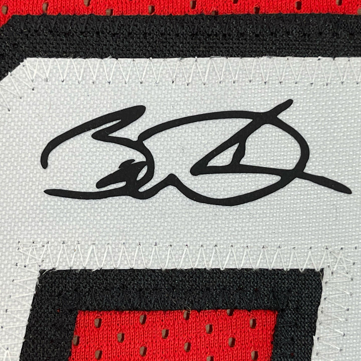 Framed Facsimile Autographed Dwyane Wade 33x42 Red Reprint Laser Auto Jersey