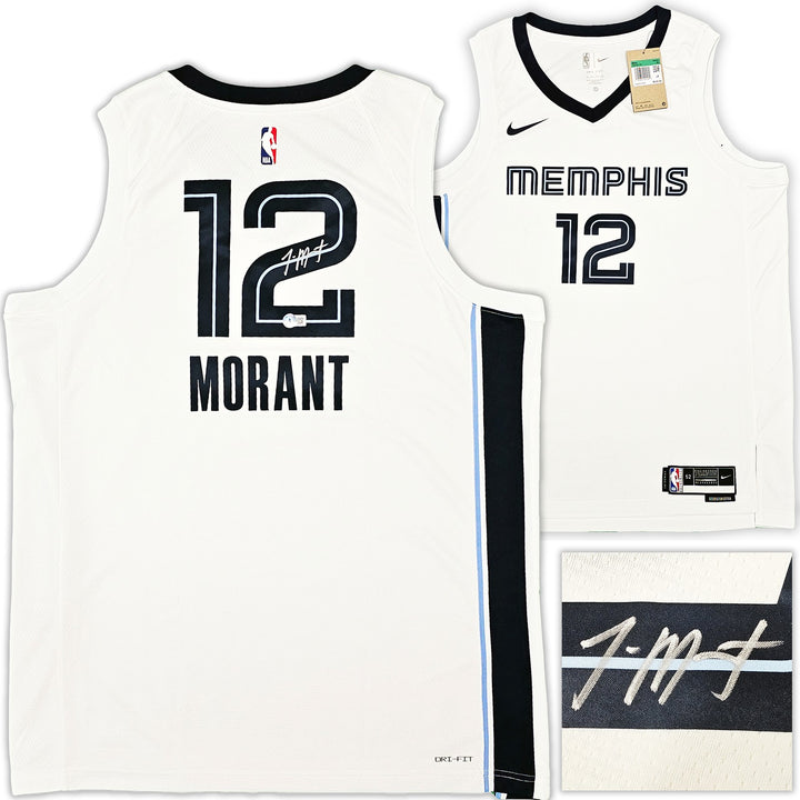 Grizzlies Ja Morant Auto White Nike Association Edt Swingman Jersey 52 Beckett
