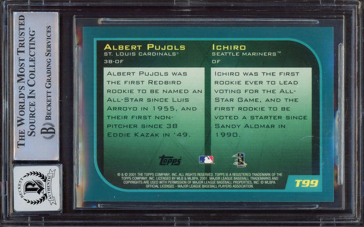 Albert Pujols & Ichiro Suzuki Signed 2001 Topps Traded RC #T99 Auto 10 Beckett