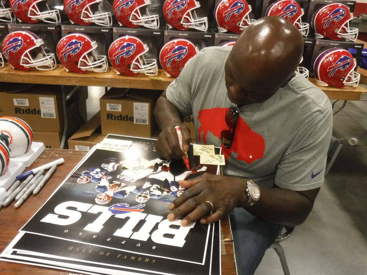Buffalo Bills HOFers Signed 16x20 Photo #/25 JSA COA Jim Kelly Reed Smith Thomas