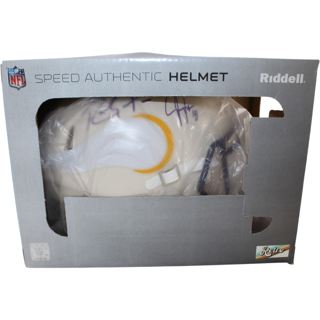 Randy Moss Justin Jefferson Signed Minnesota Vikings Pro Retro Helmet BAS 57974