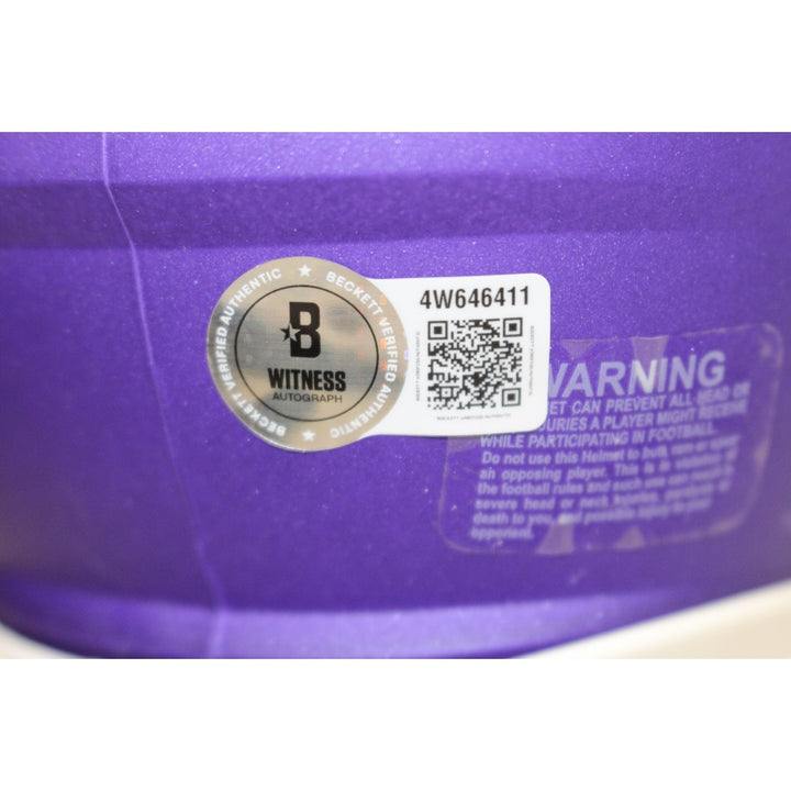Justin Jefferson Autographed Minnesota Vikings Mini Helmet Beckett Witness 56174