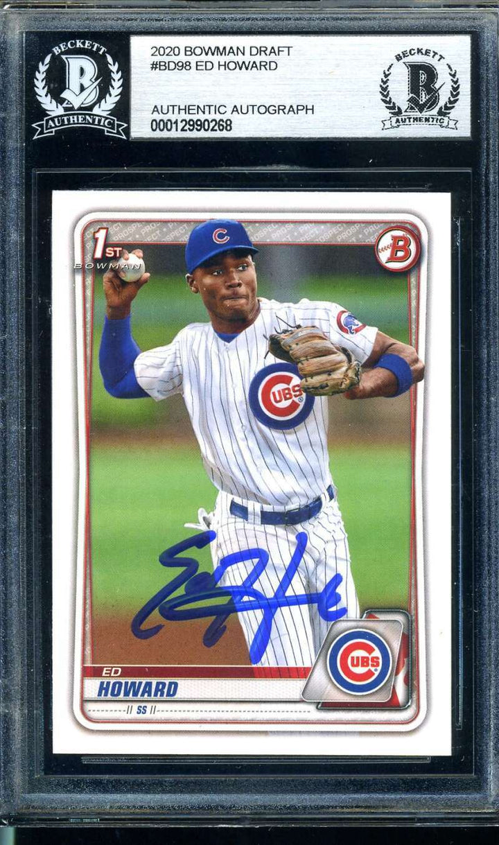 Ed Howard BAS Beckett Coa Signed 2020 Bowman Draft Rookie Autograph