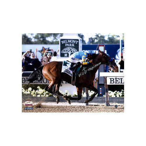 American Pharoah Victor Espinoza signed 11x14 Photo 2015 Belmont Stakes- Steiner