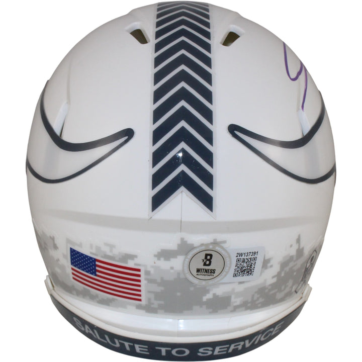 Jordan Addison Autographed Minnesota Vikings 24 STS Mini Helmet Beckett 53881