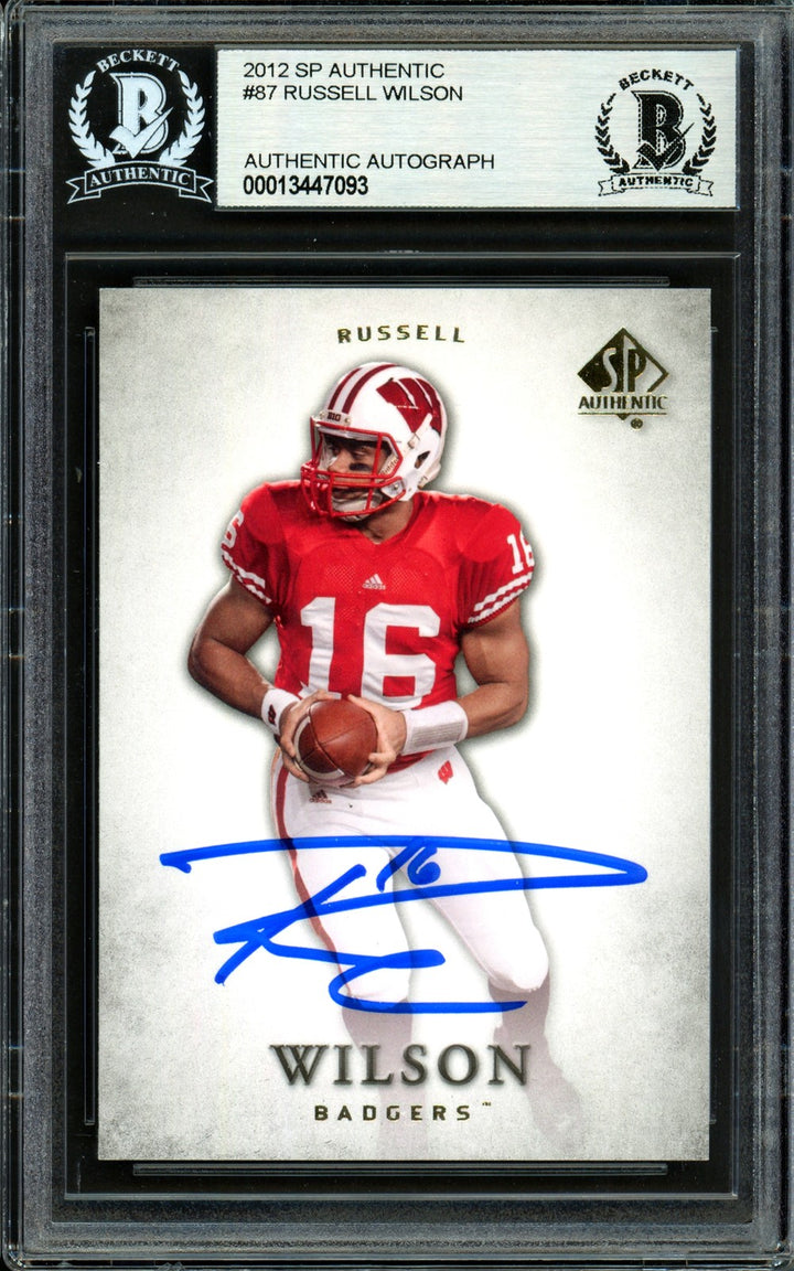 Russell Wilson Signed 2012 SP Authentic RC 87 Seattle Seahawks Beckett #13447093