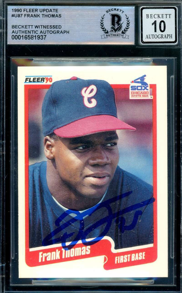 Frank Thomas Gem Mint 10 Beckett BAS Signed 1990 Fleer Update Rookie Autograph