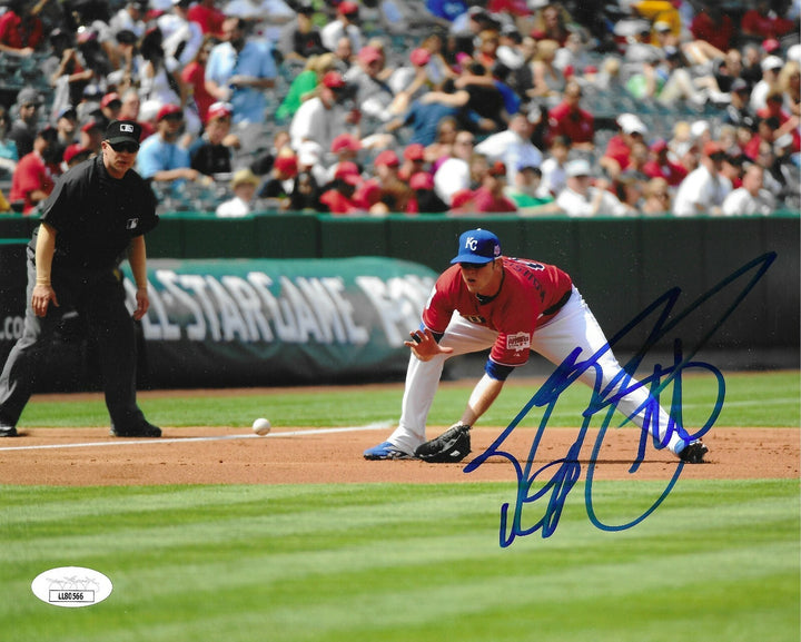Mike Moustakas Autographed 8x10 Photo JSA COA MLB Cincinnati Reds Royals Signed