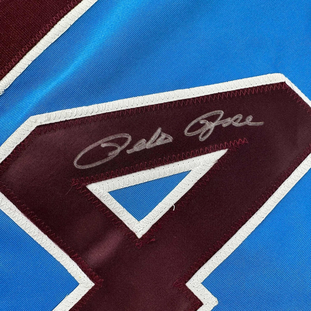 Autographed/Signed Pete Rose Philadelphia Retro Blue Jersey JSA COA