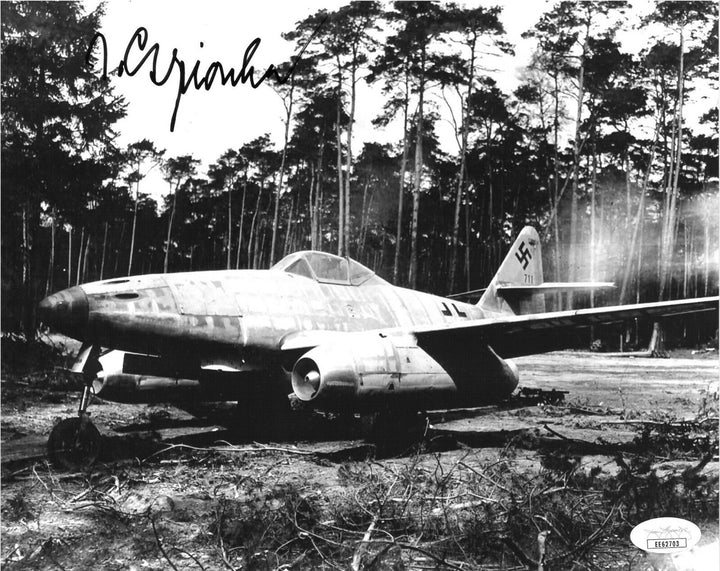 Jorg Czypionka signed WWII German ME-262 Luftwaffe Pilot 8x10 Photo- JSA Holo