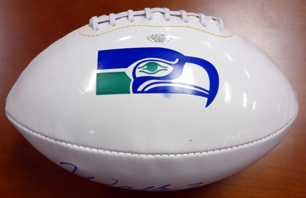 Walter Jones Autographed Signed White Logo Football Seattle Seahawks MCS Holo