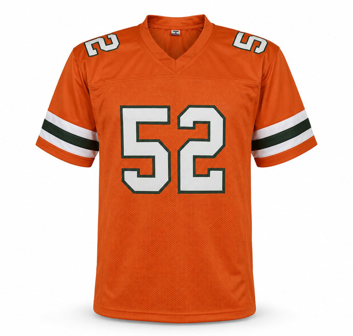 Miami Hurricanes Ray Lewis Signed Orange Jersey JSA Witness
