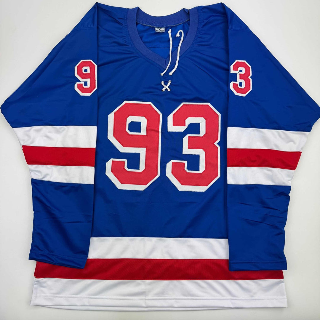 Autographed/Signed Mika Zibanejad New York Blue Jersey Beckett BAS COA