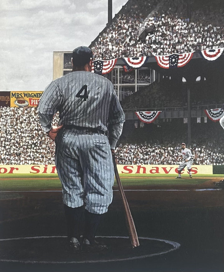 Babe Ruth & Lou Gehrig Yankee Stadium 1927 Lithograph Signed Bill Purdom 18x24