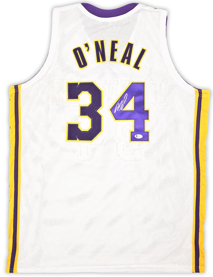Los Angeles Lakers Shaquille Shaq O'Neal Signed White Jersey Signed on #4