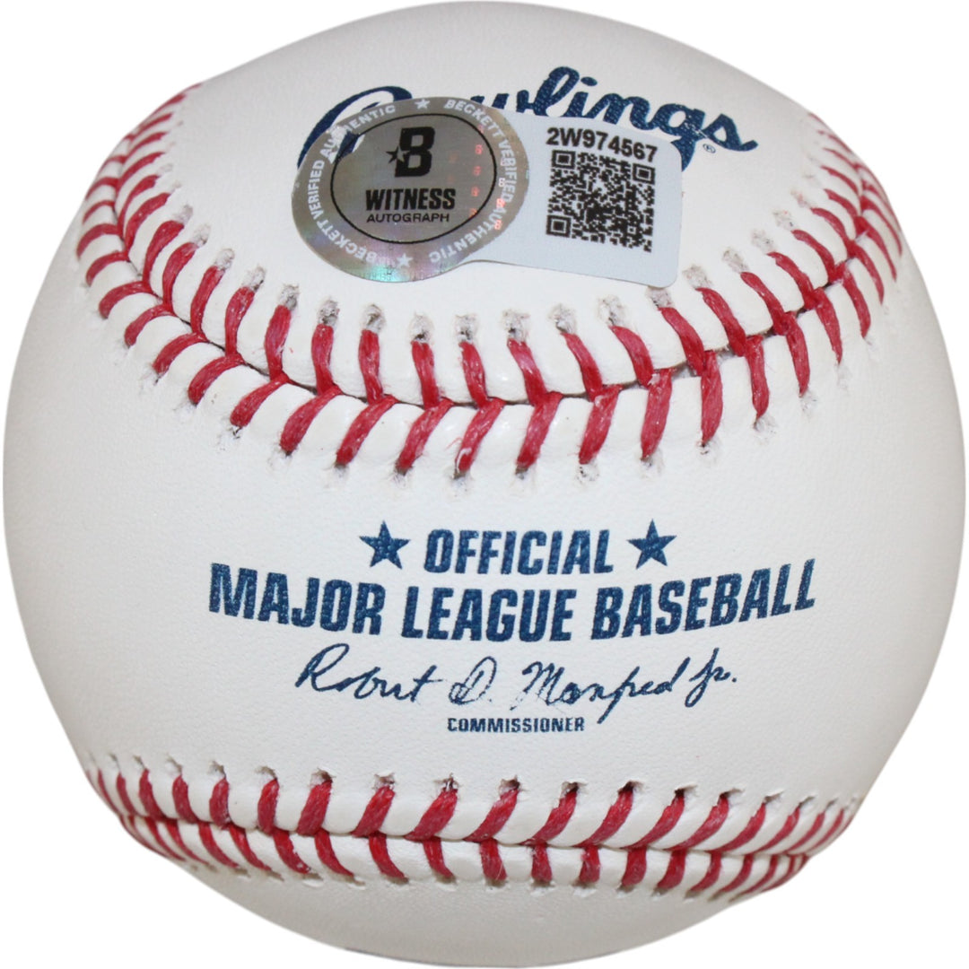 David Ortiz Autographed Boston Red Sox OML Baseball 541 HR Beckett Witness 50923