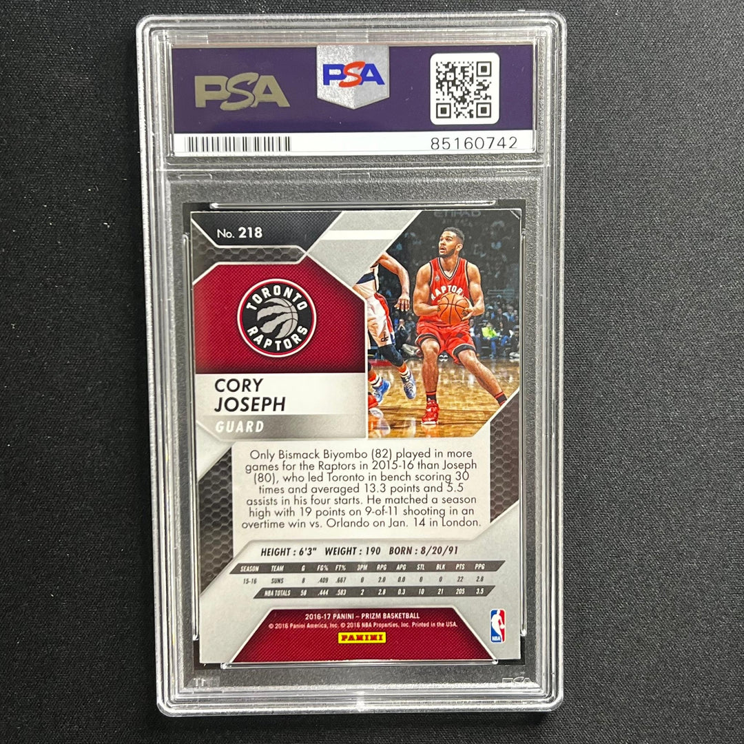 2016-17 Panini Prizm #218 Cory Joseph Signed Card AUTO PSA Slabbed Raptors