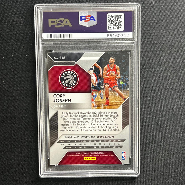 2016-17 Panini Prizm #218 Cory Joseph Signed Card AUTO PSA Slabbed Raptors