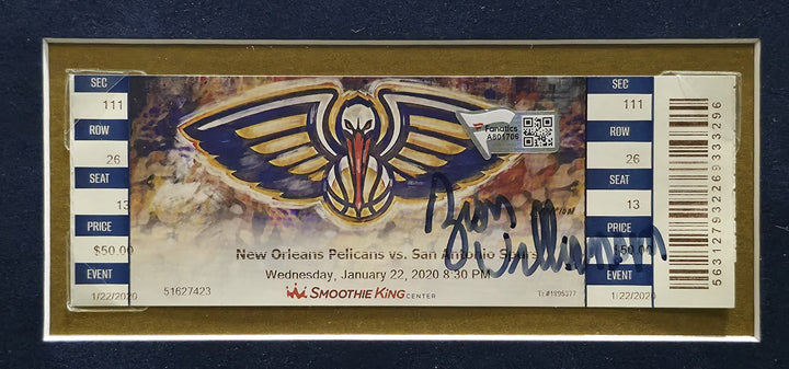 Zion Williamson Auto Framed 2x5.5 Ticket Collage Pelicans Fanatics Holo #A801706