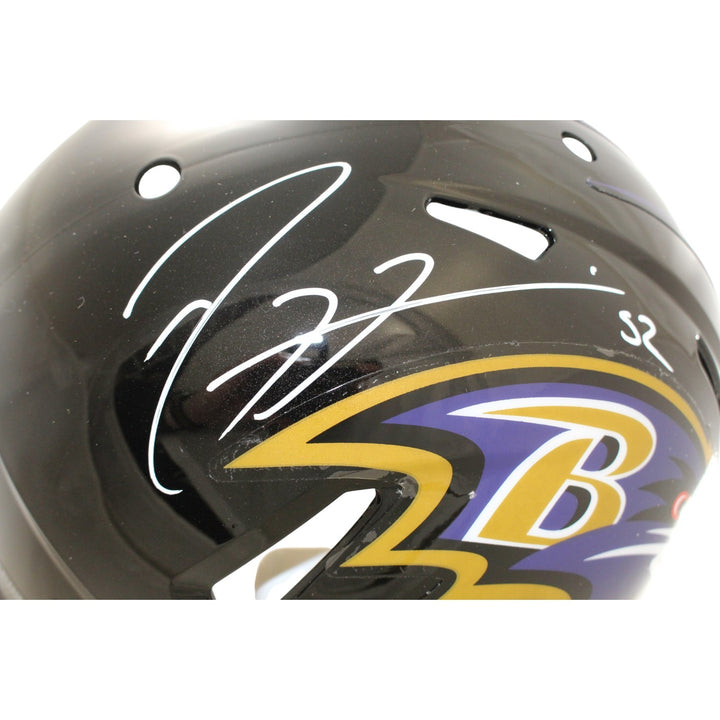 Ray Lewis Autographed Baltimore Ravens Authentic Helmet Beckett Witness 56144