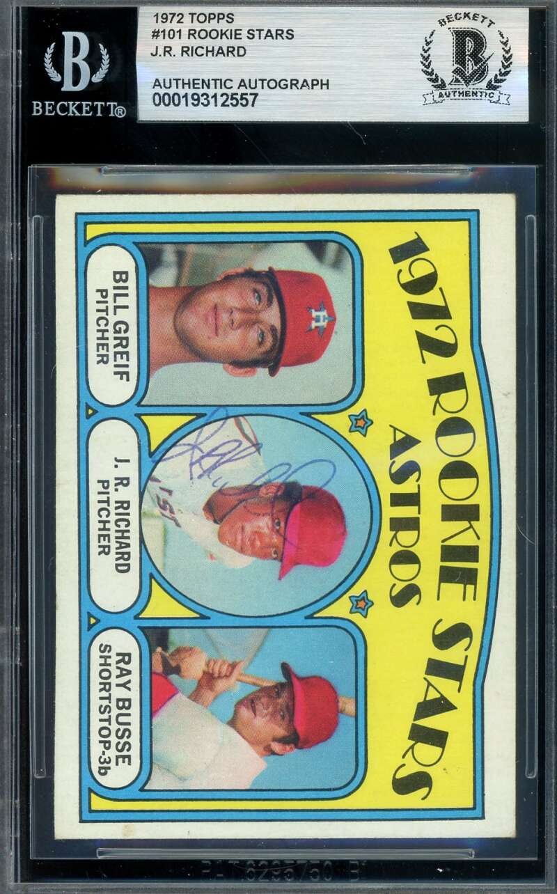 J.R. Richard Beckett BAS Vintage Signed 1972 Topps Rookie Stars Autograph