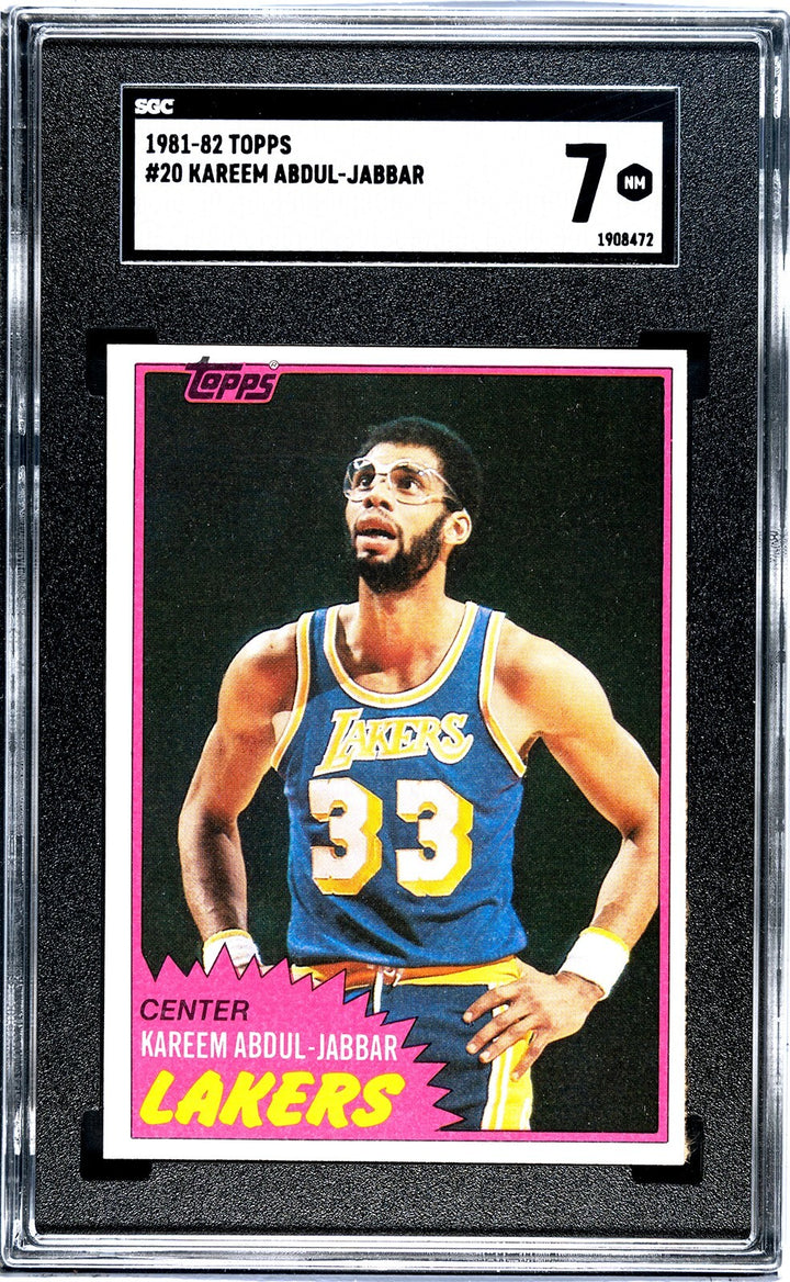 Kareem Abdul-Jabbar 1981-82 Topps Card #20- SGC Graded 7 NM (Lakers/HOF)