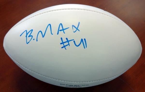 Byron Maxwell Signed White Logo Football Seattle Seahawks MCS Holo