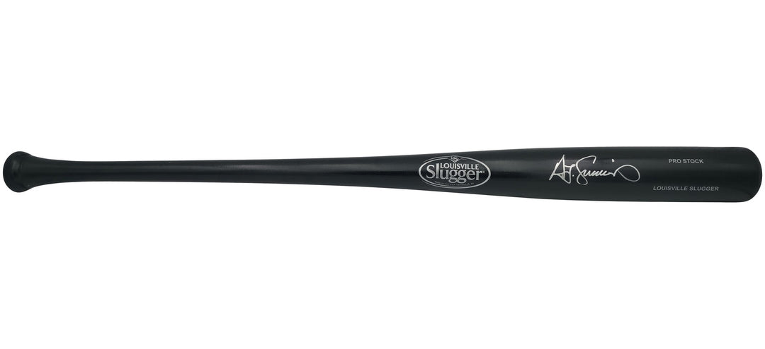 Ted Simmons Auto Black L Slugger Pro Stock Baseball Bat Cardinals Scratches BAS