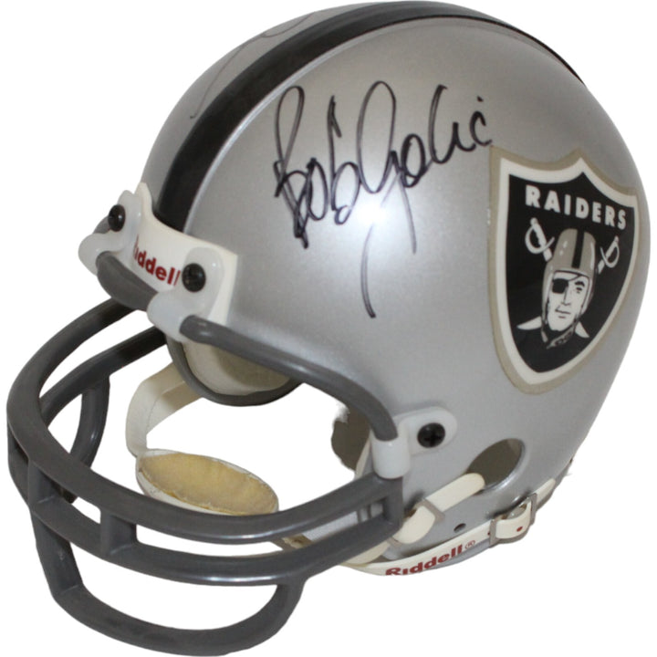 Dave Casper & Bob Golic Signed Raiders VSR4 Replica Mini Helmet BAS 44153