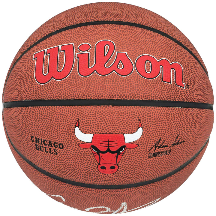 Dennis Rodman Signed Composite Leather Chicago Bulls Logo Basketball Beckett Wit