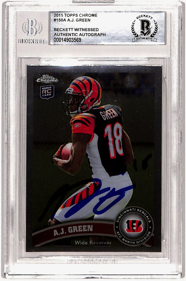 AJ Green Autographed 2011 Topps Chrome #150 Rookie Card Beckett Slab 40746