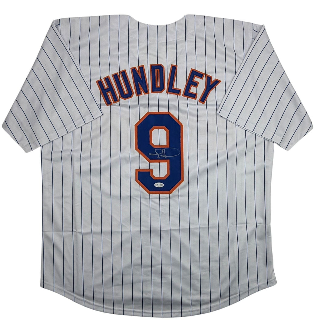 Autographed/Signed Todd Hundley New York Pinstripe Baseball Jersey JSA COA