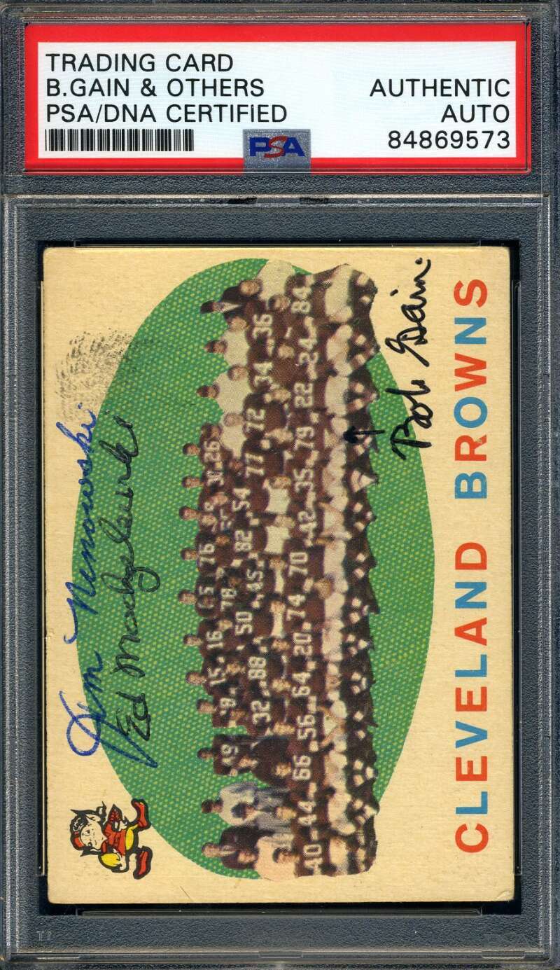 Bob Gain and Others PSA DNA Signed 1959 Topps Team Autograph