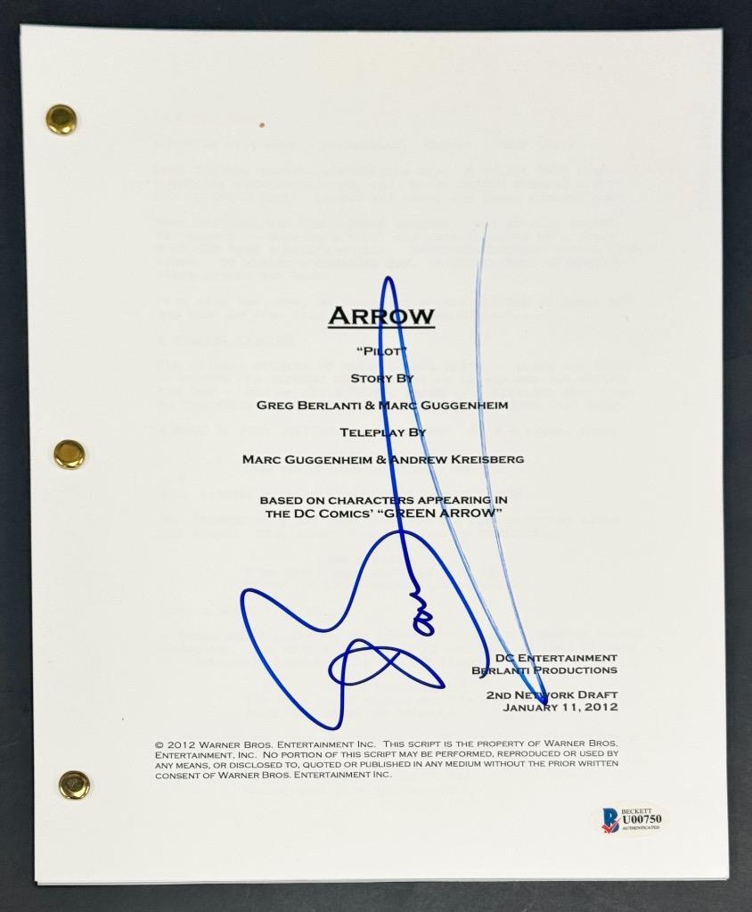 John Barrowman autograph signed Arrow TV script ~ Beckett BAS