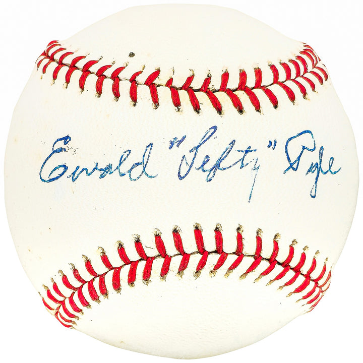 Ewald Lefty Pyle Auto Official League Baseball Browns Braves Vintage Sig Beckett