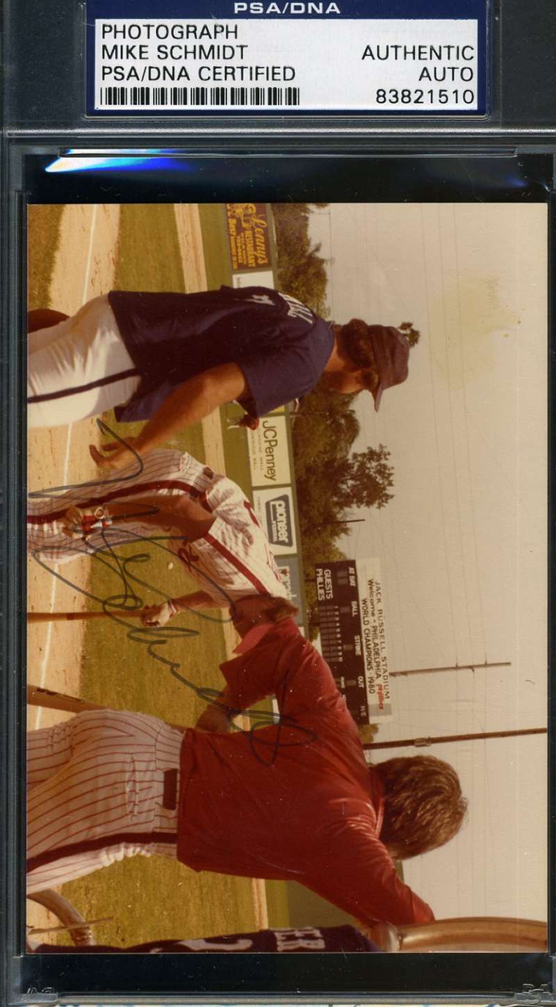 Mike Schmidt Signed Psa/dna Certified Original Photo Authentic Autograph