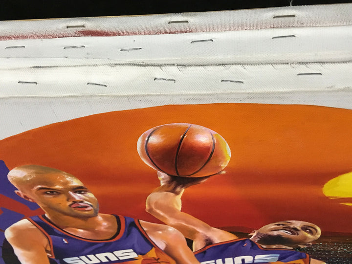 Charles Barkley / Terrence Fogarty signed original canvas oil painting COA 1/1