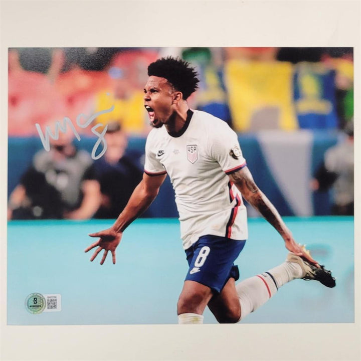 Weston McKennie signed USMNT Team USA 8x10 photo autograph ~ Beckett BAS