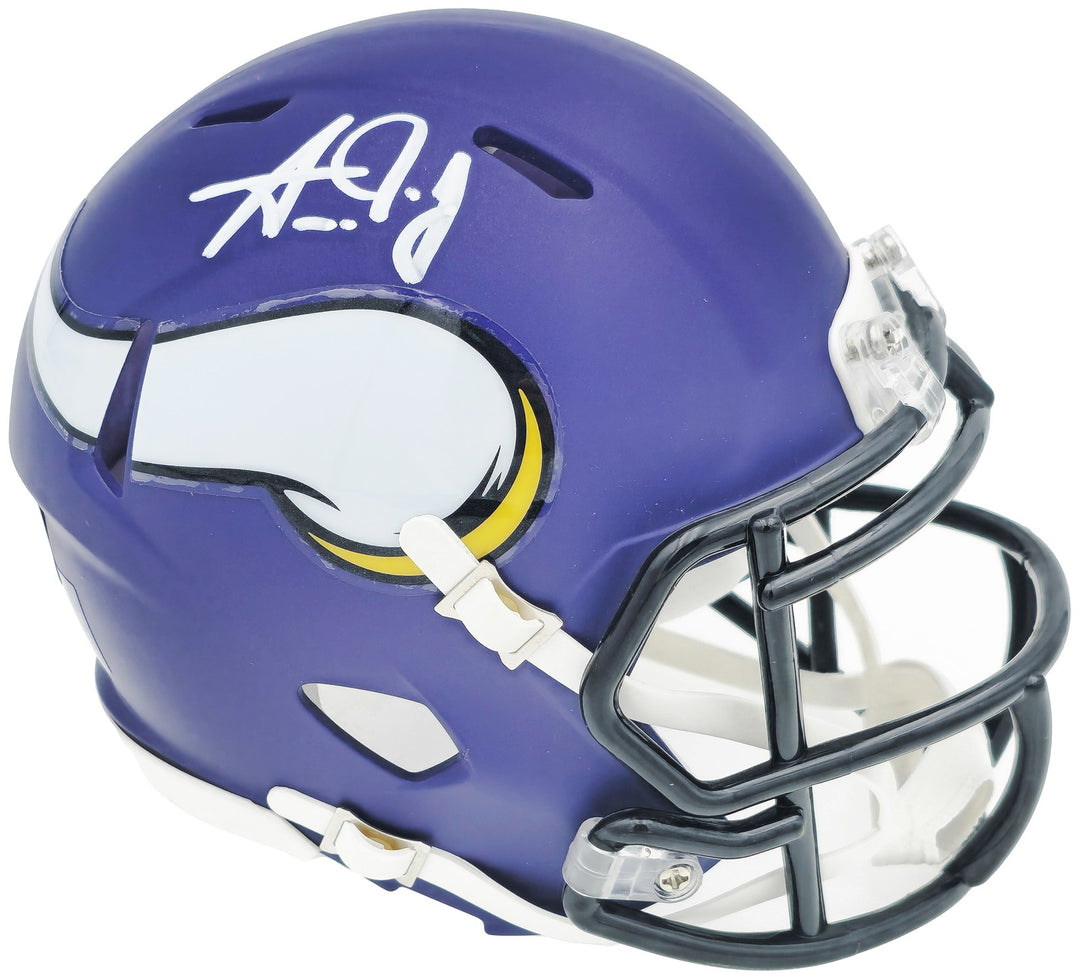 Aaron Jones Auto Signed Minnesota Vikings Purple Speed Mini Helmet Beckett Wit