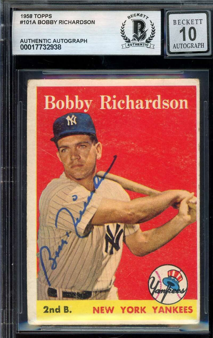 Bobby Richardson Gem Mint 10 Beckett BAS Signed 1958 Topps Autograph