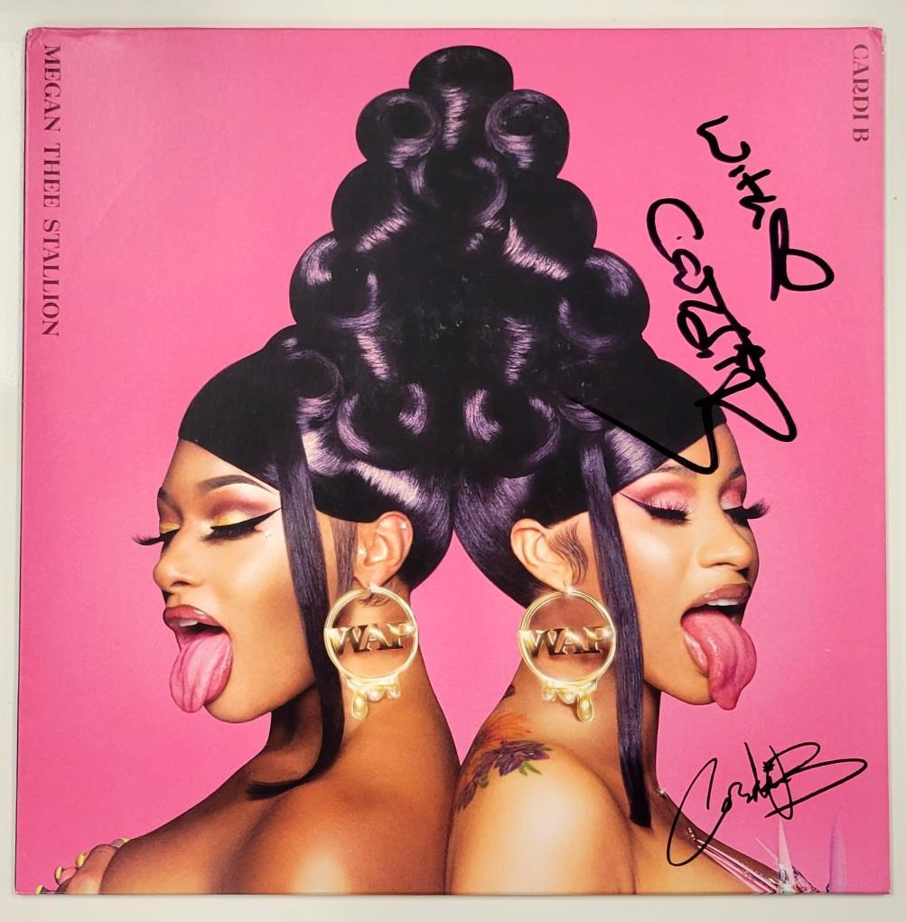 Cardi B signed WAP Vinyl Album Cover autograph ~ Beckett BAS