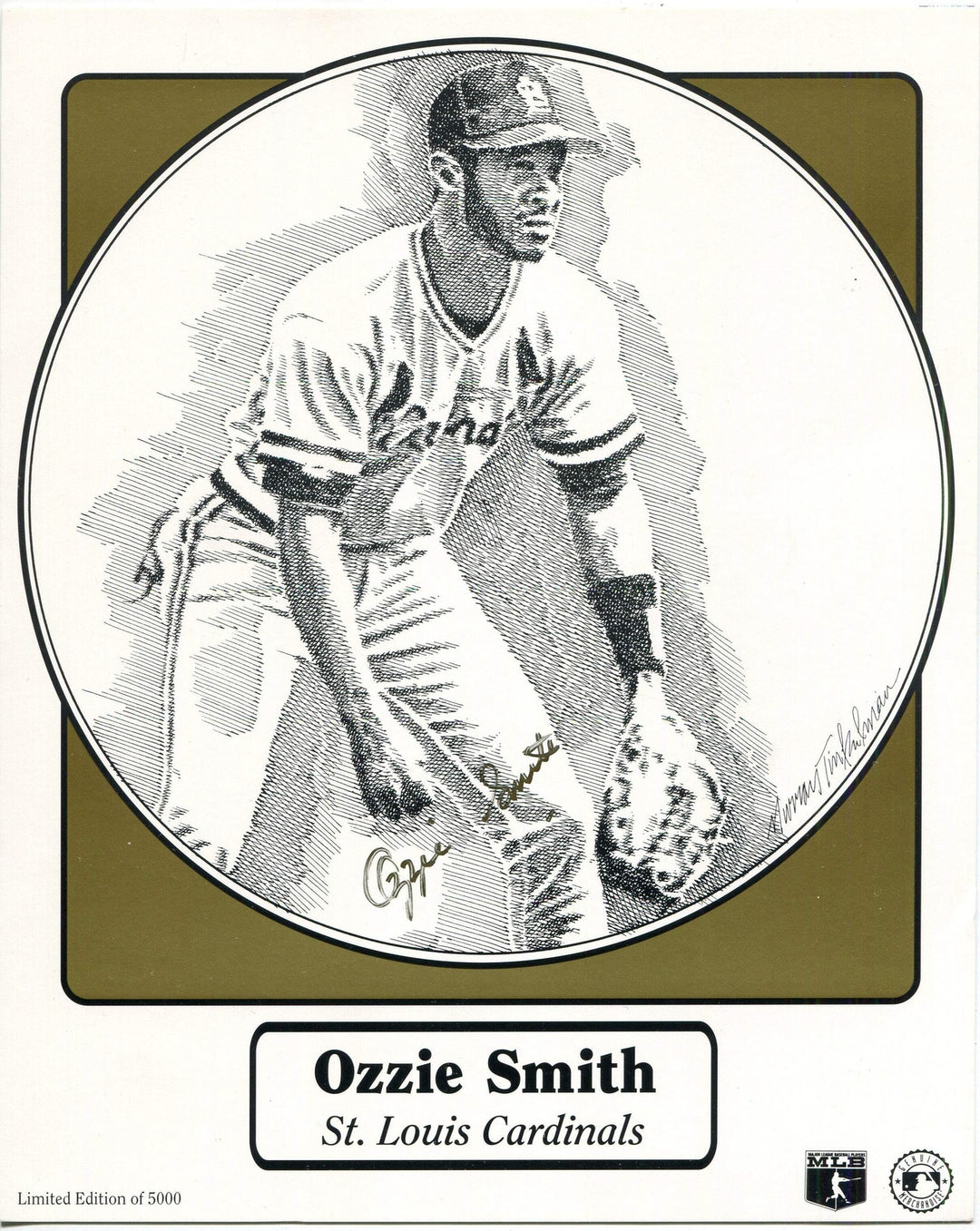 Ozzie Smith Autographed 8x10 Baseball Limited Edition Photo card /5000