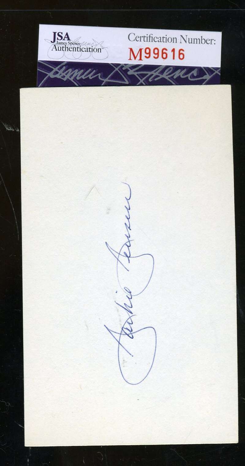 Jackie Jensen Signed 3x5 Index Card Jsa Certified Authenticated Autograph